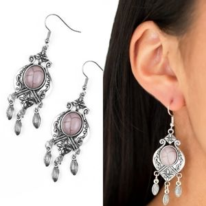 Silver and sandstone earrings